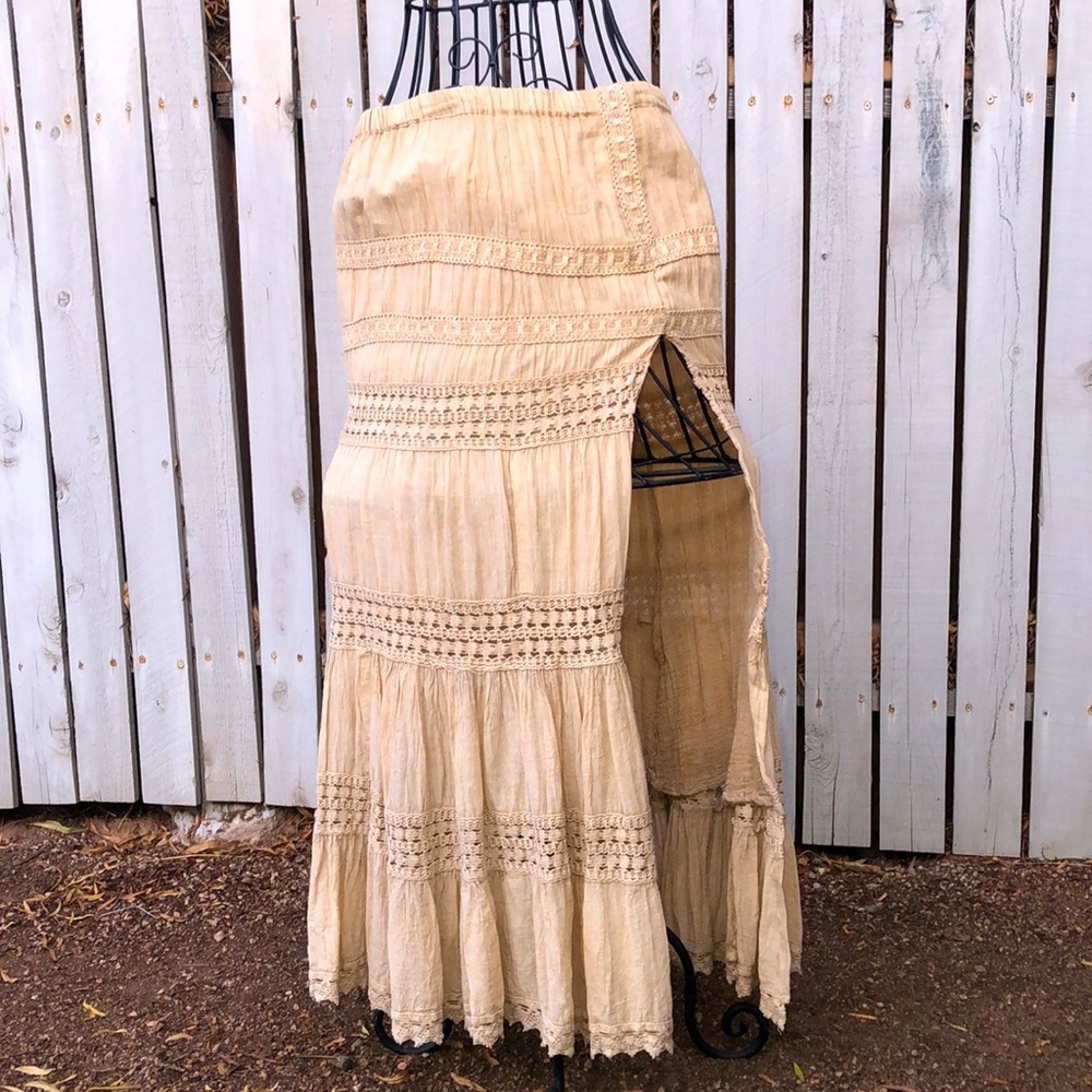 COPY - Colton & Lace Cowgirl High Side-Slit Boho Gypsy Maxi Skirt